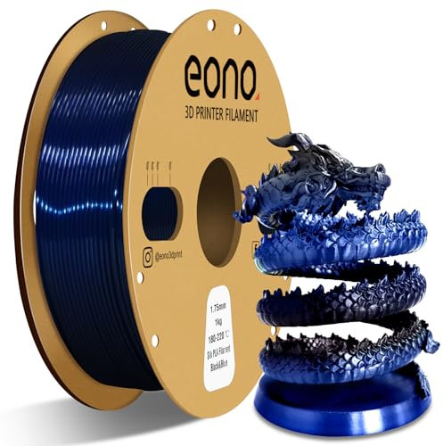 Eono PLA Filament Silk Gradientenfarbe PLA Filament - Dual Schwarz-Blau, 1kg Spule für 3D Drucker, Hochwertiges, Ideal für Dekorationen und Kunstwerke, Schwarz-Blau