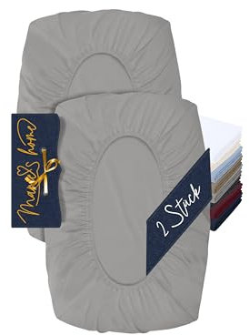 Marie´s Home Juego de 2 fundas de almohada para cojín cervical, funda de almohada para cojín cervical, funda de almohada ajustable y funda de almohada 1627.2372, S (30-35 x 45-50 cm), color plateado