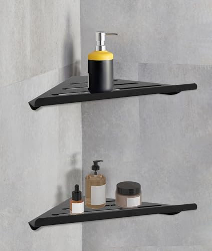 Gugxiom Etagère de Douche d'angle, Lot de 2 étagères d'angle en Acier Inoxydable 304, Etagere Salle de Bain pour la Douche et Le Rangement de la Cuisine,190 x 190 x 300mm