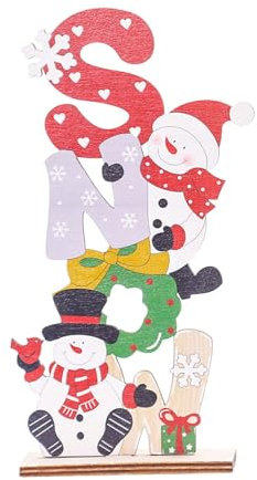 Allbestop Gadget Insolite Rigolo Décoration de bureau en forme de lettre colorée de dessin animé de Noël Décoration de bonhomme de neige du Père Noël Décoration de bureau de Noël Support Lit (A, 17.4