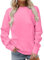 Onsoyours Sweat-shirt à col rond pour femme - Couleur unie - Long - Pull basique sans capuche - Élégant - Manches longues - Pour adolescentes et filles - Streetwear, a rose, XXL