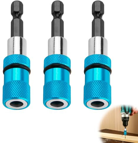 SopwMap 3 Stück Trockenbau Bits, Magnetischer Schnellwechsel-Bithalter, 1/4-Zoll-Sechskantschaft, Magnetisch Schnellwechsel Bithalter, Trockenbauschrauber Aufsatz für Akkuschrauber