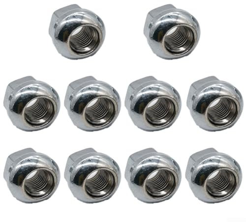 Vilgftyiet 10x Radmuttern 90304-SC2-003 Vorderachse Hochwertiger Stahl Silber Direkter Ersatz für Honda Accord Civic Fit Jazz CRX Insight Prelude