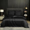 Bambou Housse de Couette 220x240 Noir Parure de lit 220x240 Adulte 2 Personnes Cool Tencel Lyocell Linge de lit Soie Lisse Soyeux Brillant Deluxe Housse de Couette Naturel Bambou avec Fermeture Éclair