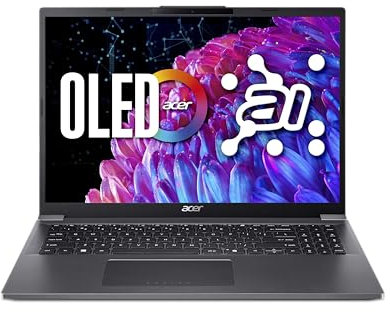 Acer Aspire 16 A16-71M-59ZC, Ordinateur Portable 16 WUXGA+ IPS OLED 120 Hz, PC Portable (Intel Core Ultra 5 115U, RAM 16 Go, SSD 512 Go, Intel Graphics, Windows 11 Home) Clavier AZERTY, Gris