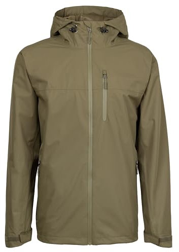 The ScotchMan L Wasserdichte Ultraleichte Outdoor Regenjacke Windbreaker Übergangsjacke Damen Herren verschweißte Nähte an allen Reißverschlüssen Packbar Oliv Grün