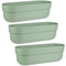 Engelland - 3 x Blumenkasten, Blumentopf, Farbe: Pistazien-Grün, Pflanzkasten mit Wasserspeicher/Drainagesystem und Abstandshalter, 50 cm, PP-Kunststoff, Balkonkasten, länglich, formstabil