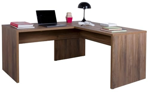 ZIK Scrivania Angolare Moderna per Ufficio Salvaspazio, Tavolo Pc in Legno, Ampio Ripiano Porta Computer, Made in Italy, per Casa o Studio, Design Moderno (160/178x68x74)