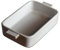 Adatta per forno tradizionale Piatto rettangolare semplice Piastra da forno a doppio orecchio in ceramica grezza vintage Piastra da forno for forno a microonde con smalto per Lasagne(Bianco)