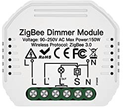 Intelligenter Schalter, Intelligentes Lichtschalter-Relaismodul 1/2/3 Gang Smart Life/Tuya Control, mit Alexa Home(1 Gang Dimmer)