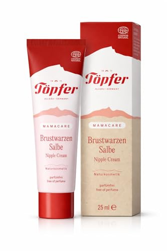 Töpfer Mamacare Brustwarzensalbe – pflegende Creme für die Stillzeit – mit Bio-Ringelblume – ohne Lanolin & parfümfrei – 25ml