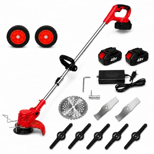 Decespugliatore a Batteria MULTIFUNZIONE 3 in 1 - TESTA REGOLABILE - Tagliaerba a Batteria Leggero 1,5 kg con Asta Telescopica - Batteria a LUNGA DURATA - SILENZIOSO - Perfetto per TAGLI DURI