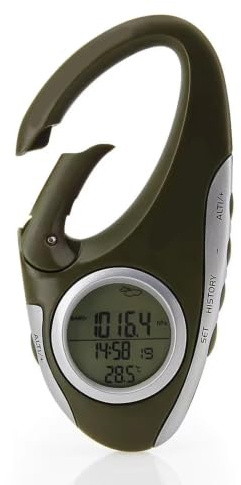 Naroote Tragbarer Digitaler Höhenmesser, Outdoor-Höhenmesser mit Hintergrundbeleuchtetem Display, Genaue Metrische Messwerte, Wetterfest, Messgeräte für Wandern, Camping, Angeln (Multifunktionaler