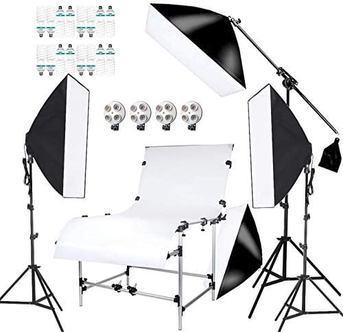 CLKITST1 Produkt 16 * 150W 100x200cm Aufnahmetisch Set Fotostudio kontinuierliche Beleuchtung Softbox Kit