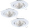 EGLO 3er-Set Einbaustrahler Tedo 1, Spots Set aus Aluminiumguss in Weiß, 3 Einbauleuchten mit GU10 Fassung, LED Leuchtmittel inklusive, dimmbar in Stufen, Spot flach, schwenkbar, Ø 8 cm