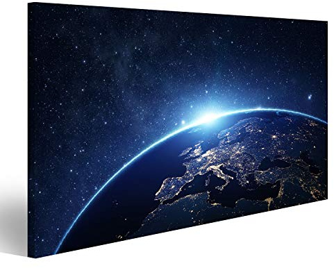 islandburner Bild auf Leinwand Planet Erde Aus Dem Raum In Der Nacht Nasa Kinderzimmer Bilder Wandbilder Poster