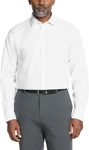 Kenneth Cole Camicia Uomo Regular Fit Solid, Bianco, 43 cm- 44 cm Collo 86 cm- 89 cm Manica