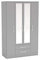 Birlea Lynx 4-Door 2 Drawer Wardrobe with Mirror-High Gloss, Grey