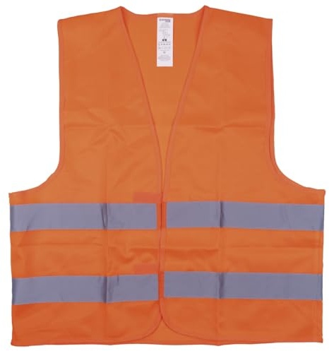 DONAU SAFETY Warnweste 360° Reflektierend Rundum Sicherheitsweste / 1 Stück Neon Orange/Größe M/Waschbar Unfallweste Sicherheitsweste EN ISO 20471/ für Erwachsene, für Auto, Pkw, LKW (1er Pack)