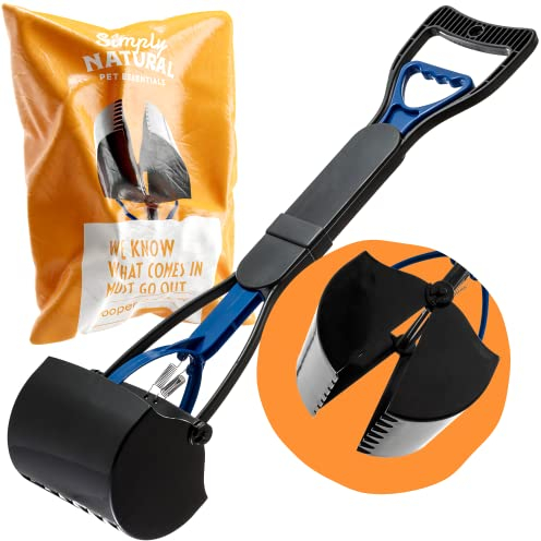 Dog Pooper Scooper with Long Handle, 23.6/60cm Easy Squeeze Trigger Jumbo Jaws Dog Poop Scoop, Poop Scoop Dog Accessories, Pet Pooper Scooper, Poo Scooper