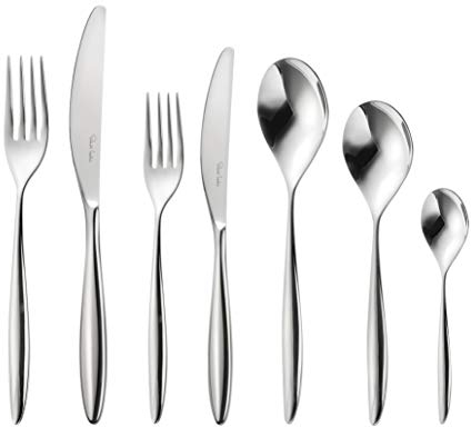 Robert Welch Hidcote Bright, 7 Piece Cutlery Place Setting. Made from Stainless Steel. Dishwasher Safe.