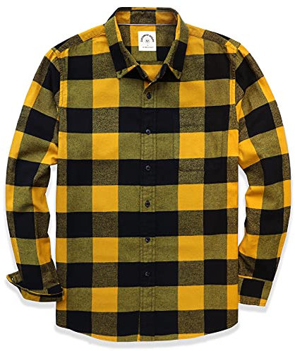 Dubinik® Chemise Flanelle Homme Bouton Chemise Homme Manches Longues Chemise Coton Casual Carreaux Chaude