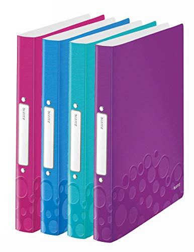 Leitz WOW Ringbuch für bis zu 190 Blatt, A4, 25 mm Rückenbreite, 2 D-Ring Mechanik (4 Farben)