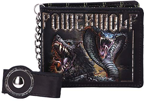 Nemesis Now Offiziell lizenzierte Powerwolf Kiss of The Cobra King geprägte Geldbörse, Leder, Schwarz, 11 cm