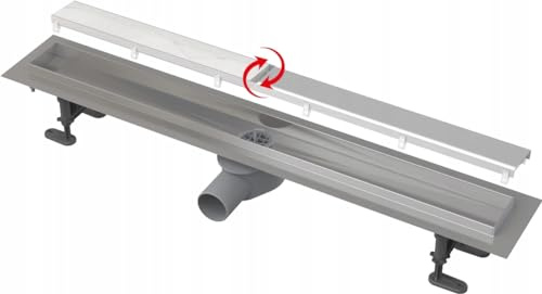 AlcaPlast APZ13 DOUBLE9 Duschrinne | Ablaufrinne komplett mit doppelseitigem Edelstahl Rost befliesbar, Länge:750 mm