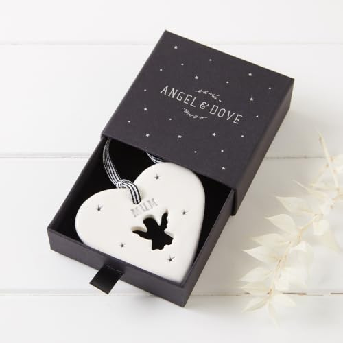 ANGEL & DOVE 'Mum' Handmade Ceramic Heart Sympathy Gift | Gift Boxed Hanging Heart Deccoration