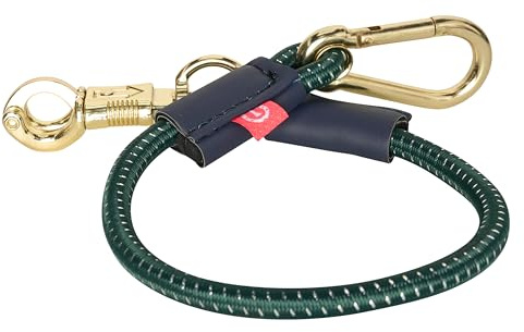 Imperial Riding Elastischer Traileranbinder, mit Panikhaken und Karabiner, 60cm, Waldgrün
