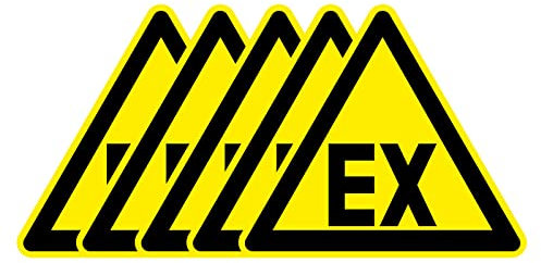 5 Autocollants de 20 CM Panneau Danger EX ZONE ATEX