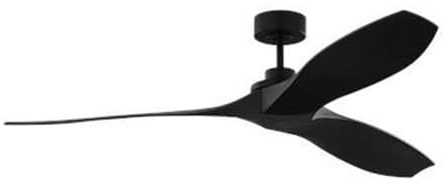 Monte Carlo 3CLNCSM60MBK Collins Coastal Smart 60 Outdoor Wet Locations Ceiling Fan with Hand Remote, 3 Blades, Midnight Black