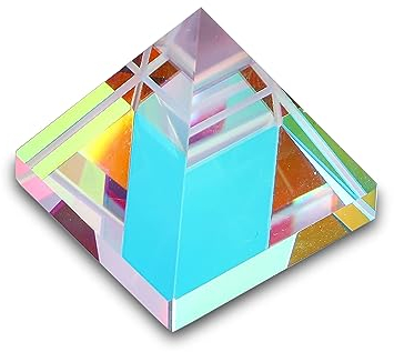HDCRYSTALGIFTS Optical Crystal Prism Glass Crystal Lens Pyramid Colored RGB Dispersion Prism,for Photo Photography, Physics and Decoration,20mm