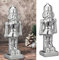 Cepewa Deko Nussknacker | Dolomit H19cm | Silber | Dekofigur für glitzernde Weihnachtsdekoration (1 x Nusskacker Silber)