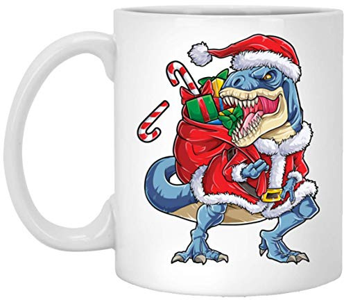 Funny Mug Dinosaur Christmas T Rex Santa Claus Xmas Coffee Mug for Home Office