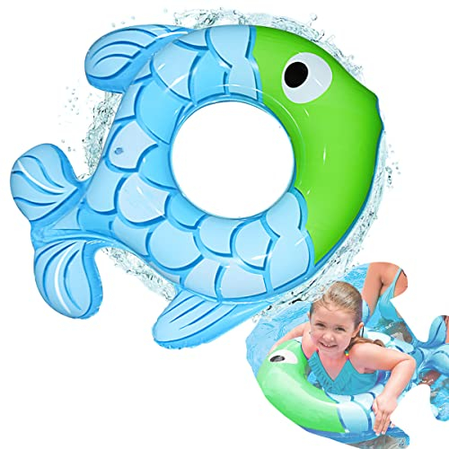 Schwimmring Fisch,Darryy Schwimmreifen Kinder 3-6 Jahre,Schwimmring Klein,Schwimmhilfen Pool-Party, Schwimmring Bunt Fashy,Rettungsring, Kindergeburtstag,Kindergeburtstagsgeschenke (Blau)