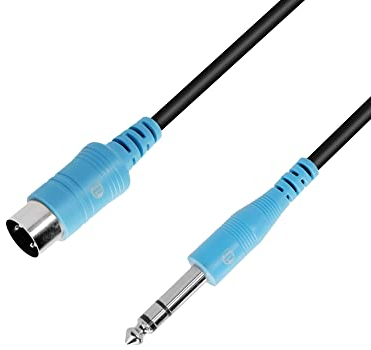 Adam Hall cables 3 Star BV MIDI 0150 - Cavo midi da 6,3 mm, jack stereo a 5 poli, 1,5 m, colore: Nero