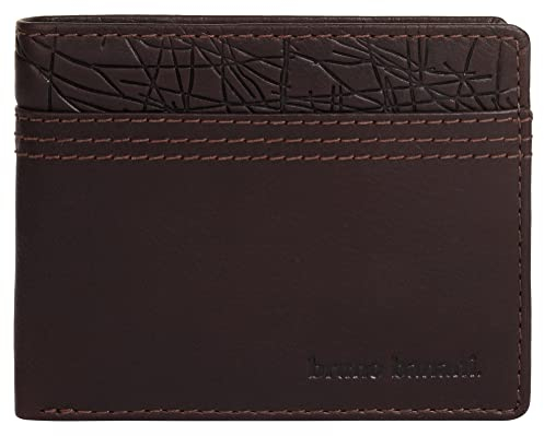 bruno banani kleine Geldbörse im Querformat Echt Leder Herren | Portemonnaie mit RFID Schutz, Geldbeutel mit 8 Kartenfächern, Brieftasche mit Druckknopf, Slim Wallet | 021898