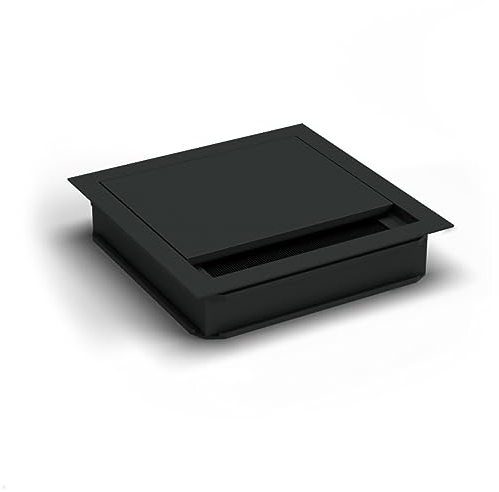 TecLines TKD014 Kabeldurchführung 120x120mm (schwarz), Kabeldose, Bürstendichtung, für mehrere Kabel