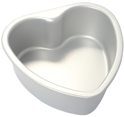 Gvhntk Herzförmige Kuchenform, 15,2 cm, Aluminium-Kuchenformen, Herz-Kuchenform, Backform, Kuchenform für Valentinstag, Hochzeiten, Geburtstagspartys