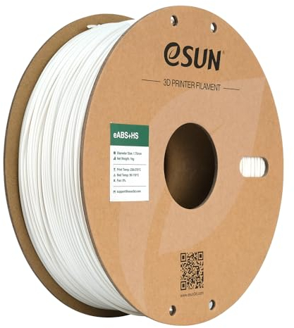 eSUN ABS+ Filament 1.75mm, ABS+HS Hochgeschwindigkeits 3D Drucker Filament Schnelligkeit ABS Plus, Maßgenauigkeit +/- 0.03mm, 1KG Spule (2.2 LBS) für 3D High Speed Drucker,Weiß