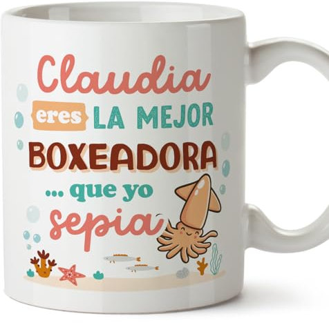 MUGFFINS Tazas Personalizadas para BOXEADORA mujer - En Español - Mejor que yo Sepia - 11 oz / 330 ml - Regalo Personalizable original y divertido