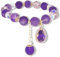 napoolo - Bracelet Pierre Naturelle Femme - Perles Naturelles - Élégance Française avec Améthyste, Quartz Rose, Pierre de Lune, Citrine, Jade, chakras - Bien-être et Style au Quotidien (Violette)