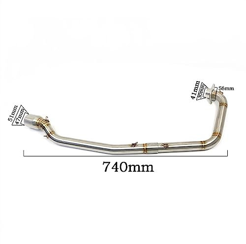 ZIAYI Silenciador Redondo De Tubo Medio Delantero Deslizante De Acero Inoxidable De Escape De Motocicleta De 51mm para Suzuki GSXS150 GSX150R GSXR150 Todo El Año