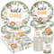 Party Go 96 piezas zoo fiesta vajilla fiesta accesorios con platos de papel tazas y servilletas para animales deportes temáticos cumpleaños baby ducha fiesta decoraciones