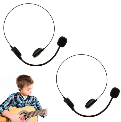 KARELLS 2 PCS Accesorios para Micrófono,Juguete Falso para Auriculares,Micrófono de Juguete,Accesorios para Disfraz de Rockstar,Micrófono y Auriculares Falsos,Microphone de Plástico de Utilería