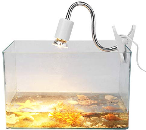 Qcwwy Éclairage d'aquarium, Chauffage de Tortue UVA UVB, Accessoire d'aquarium pour Reptiles, Lézards, Tortues, Plantes Succulentes, Lampe Solaire, Lumière du Jour (50W)