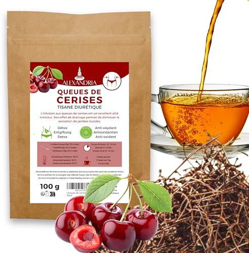 Tisane queue de cerises. Allié minceur, perte de poids, infusion diurétique. drainant puissant, rapide et efficace. Thé anti rétention d'eau. Soulage les ballonnements. Sachet vrac 100G Draineur Detox