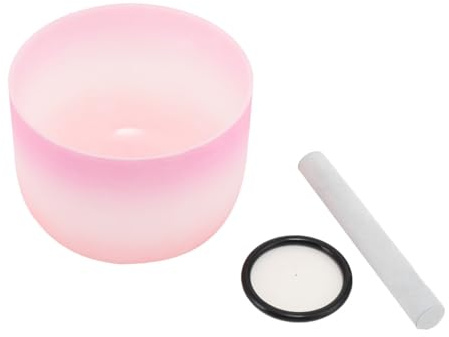 SUDEG Crystal Singing Bowl, Sacral F Chakra 8 Inch Singing Bowl with Mallet,Crystal Quartz Bowls for Sound Healing & Yoga Meditation